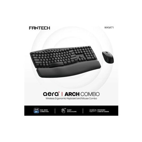 Fantech Combo mis tastatura wireless WKM71 area ARCH COMBO crni Slike