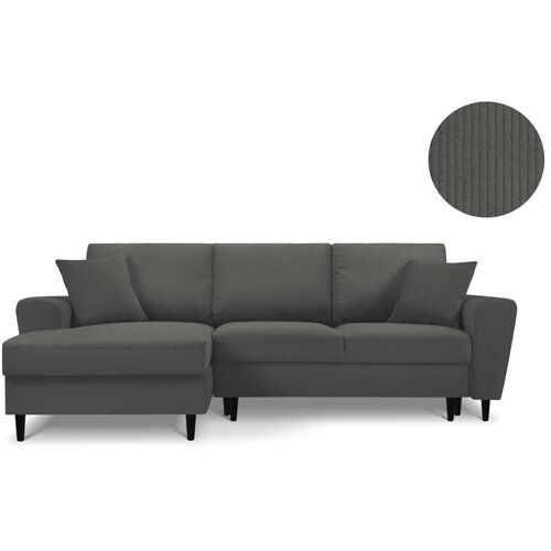 Kooko Home tamno siva kutna sofa od samta Jazz, lijevi kut Slike