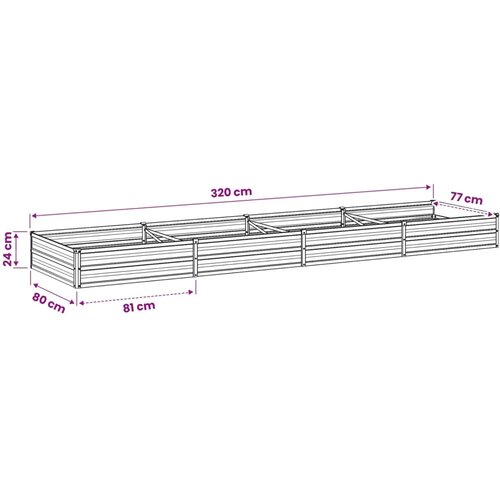  Povi&scaron;eni vrtni krevet Prirodna 320 x 80 x 24 cm - 320 x 80 x 24 cm Prirodna Cijene