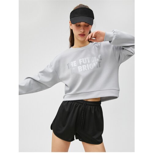 Koton Printed Crop Sports Sweatshirt Modal Blend Slike