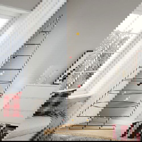 VidaXL Metalno ukrasno božićno drvce crno 210 cm Slike