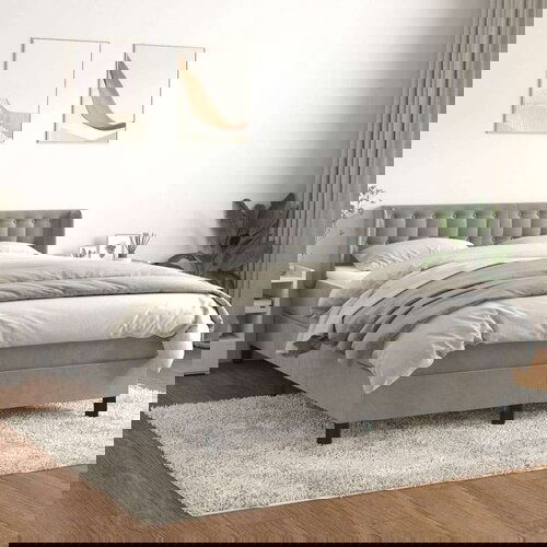  Box spring postelja z vzmetnico svetlo siva 140x200 cm žamet, (20790006) Slike