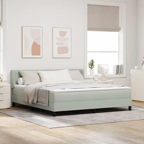 VidaXL Box Spring Krevet s Madracem Svjetlosiva 180x200 cm Bar&amp;scaron;un Slike