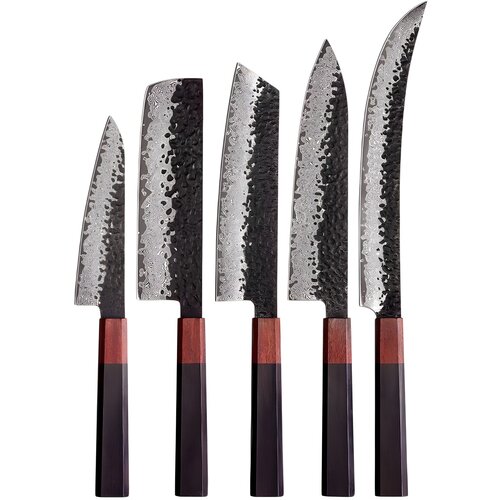  Set damaškovih kuhinjskih noževa AO-37385 - Smeđa KP37385 Cene