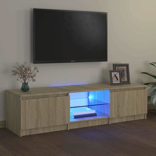 TV ormarić s LED svjetlima boja hrasta sonome 140x40x36 cm Cene