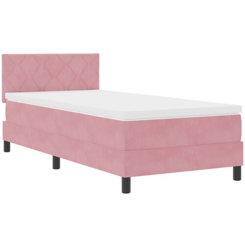 vidaXL Box Spring Postelja z Mattresom in LED Roza 90x200 cm Žamet Cene