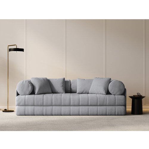 Cosmopolitan Design Svijetlo siva sklopiva sofa od boucl&amp;eacute; tkanine 206 cm Kemi &amp;ndash; Slike
