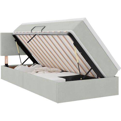 vidaXL Krevet s od storage Svijetlo siva 100 x 200 cm Bar&scaron;un - Svjetlosiva 100 x 200 cm Gladak dizajn Cijene