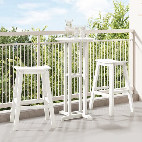 VidaXL 3-delni vrtni bar set bela HDPE Slike