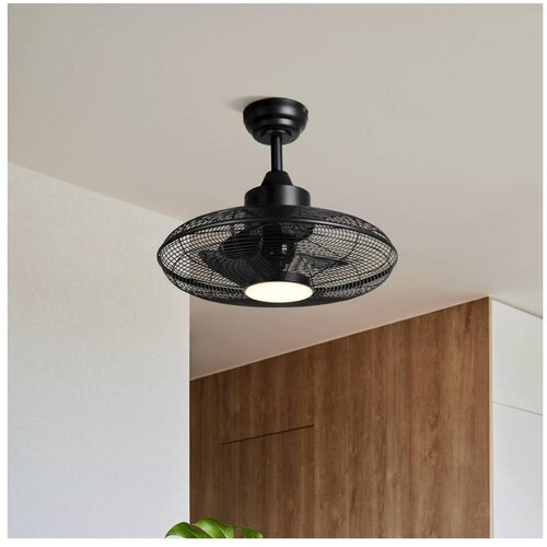 Eglo 35133 - LED stropni ventilator IGELDO, LED/15W/230V, &Oslash; 53 cm, u crnoj boji + daljinski upravljač Cene