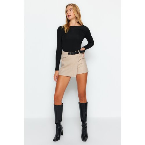 Trendyol Stone Belt Detail Woven Short Skirt Cene