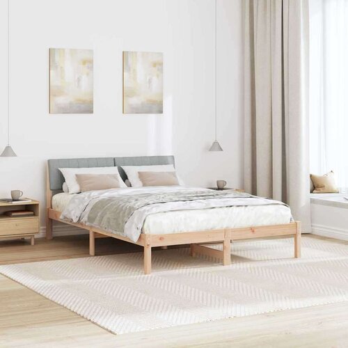  Okvir kreveta s uzglavljem Smeđa i svijetlo siva 135 x 190 cm Slike