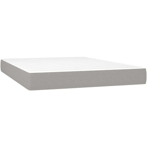  Box spring s madracem LED svjetlosivi 140x200 cm tkanina Slike