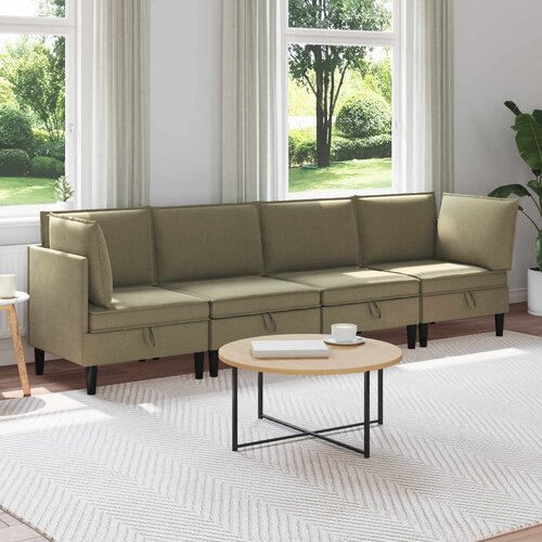  Set namještaja za dnevni boravak 4 pcs Kaki Tkanina Cene
