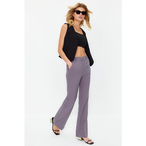 Trendyol Gray Bootcut / Boot Leg Woven Trousers Slike