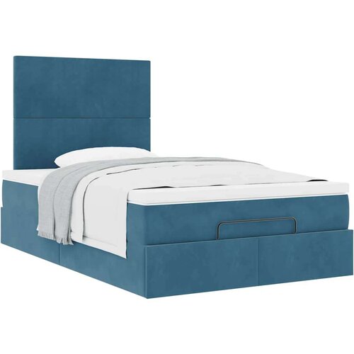 VidaXL okvir za krevet s madracima tamnoplavi 120x190 cm bar&amp;scaron;unasti Slike