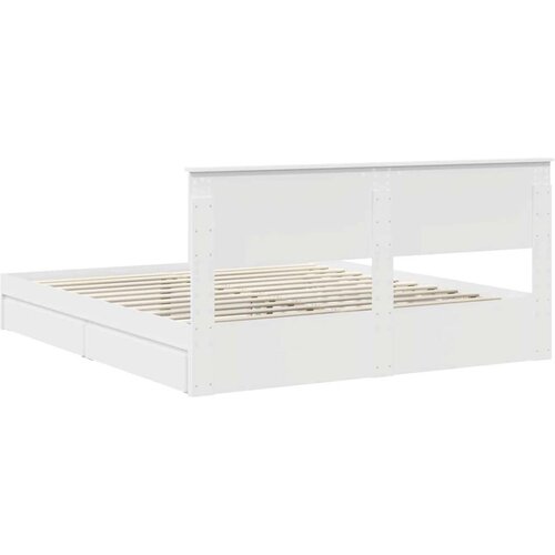  Krevet s od storage Bijelo 180 x 200 cm Konstruirano drvo Slike