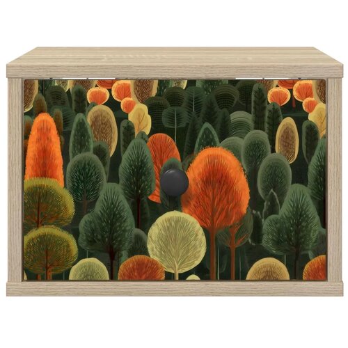  Wall-mounted noćni ormarić ZAANDAM Hrast sonoma 36 x 33 x 25 cm - Hrast sonoma Print &amp;scaron;ume 1 Slike