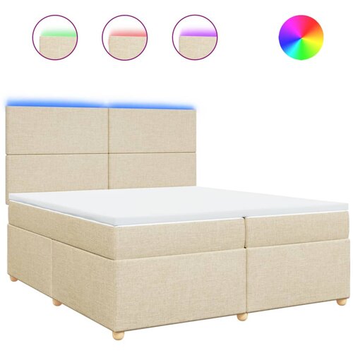 vidaXL Krevet s oprugama i madracem krem 200 x 200 cm od tkanine Cijene
