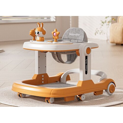  3-u-1 sklopiva hodalica za bebe s glazbom i sigurnosnim funkcijama, orange Slike