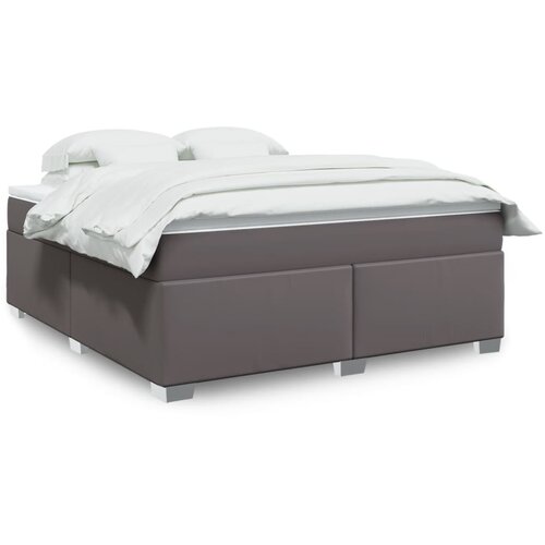vidaXL Krevet s oprugama i madracem sivi 180 x 200 cm od umjetne kože Cijene
