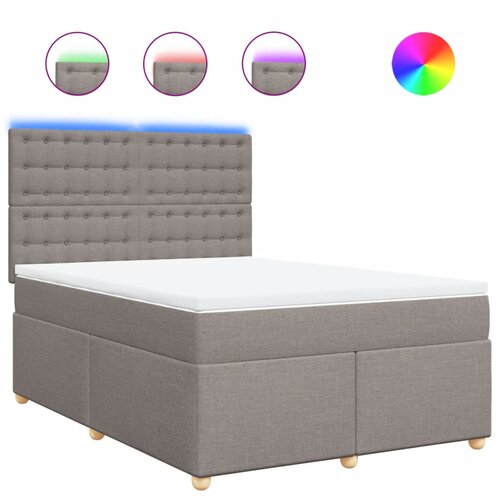vidaXL Box spring postelja z vzmetnico taupe 140x190 cm blago, (21306754) Cene
