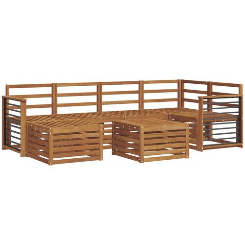  Setovi sofa Prirodna Čvrsto drvo akacije Slike