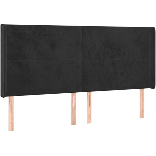  Uzglavlje crno 183 x 16 x 118/128 cm bar&amp;scaron;unasto Slike