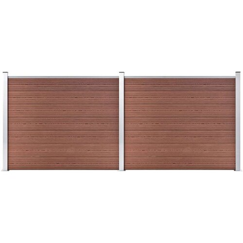 VidaXL set panela za ogradu WPC 353 x 146 cm smeđi Slike