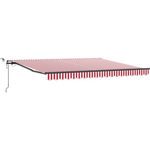 vidaXL automatska retraktabilna tenda s LED crveno-bijelim uzorkom 400x350 cm Cene