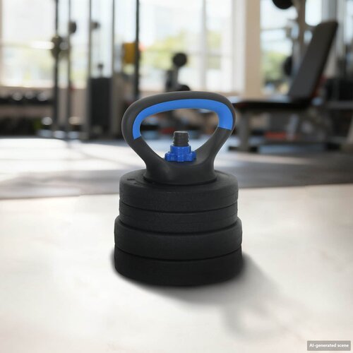  4-u-1 set bučica, brojčana i kettlebell 20 kg Crna i Plava Cene
