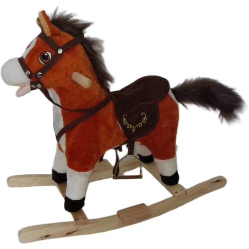 BABYLINE Plisani Konjic Klackalica Happy Pony Svetlo Braon Cene