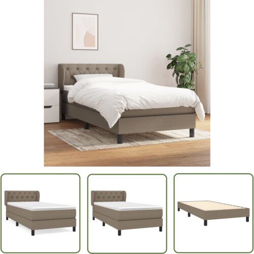 The Living Store Box spring postelja z vzmetnico taupe 80x200 cm blago - Box Spring Postelja, (21737173) Cene