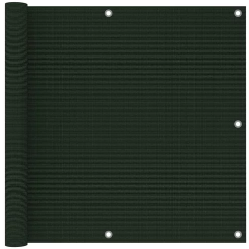 vidaXL Balkonsko platno temno zeleno 90x400 cm HDPE, (20610645)