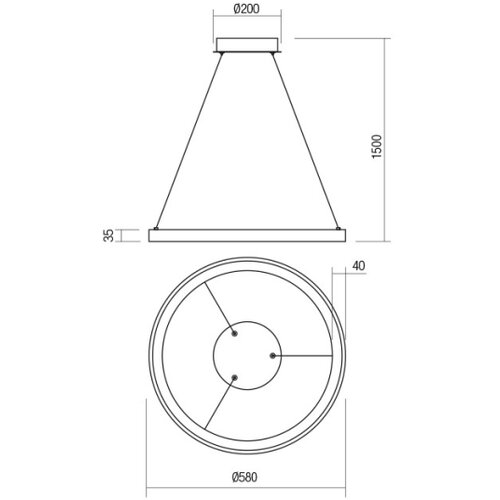 Redo 01-2672 - LED prigu&amp;scaron;iva luster na sajli ICONIC LED/50W/230V &amp;Oslash; 58 cm bela Slike