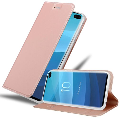 Cadorabo Samsung Galaxy S10 PLUS v klasična rožnata zlata - Za&scaron;čitni ovitek z magnetnim zapiranjem, stoječo funkcijo in režo za kartice, (20558629) Cene
