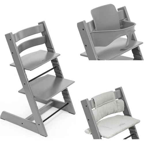 Stokke stol za hranjenje Tripp Trapp set 3v1 storm grey/nordic grey 685200- blazina Cene