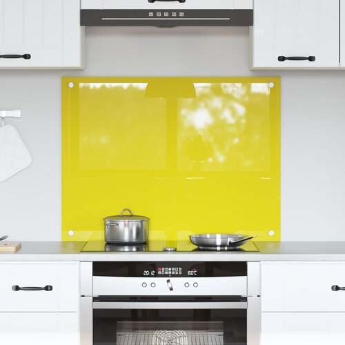 vidaXL Kuhinjski backsplash Rumena Kaljeno steklo 80 x 60 x 0.6 cm Cene