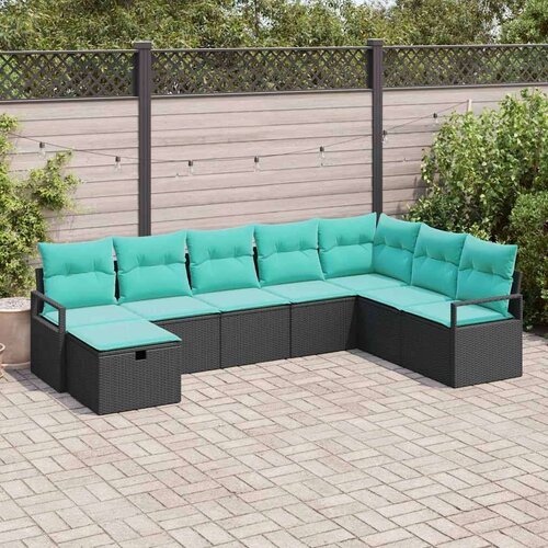  Set sofe s jastukom s pohranom 8 pcs Crna poliratan Cene