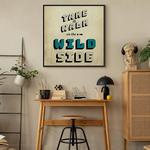  Slika - Take Walk on the Wild Side (1 Part) Square 40x40 U crnom drvenom okviru Slike