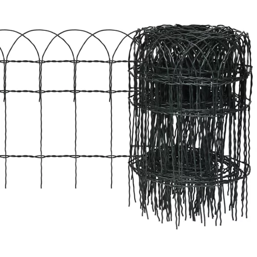 vidaXL Vrtna mejna ograja zelezo s prasnim premazom 10x0,4 m