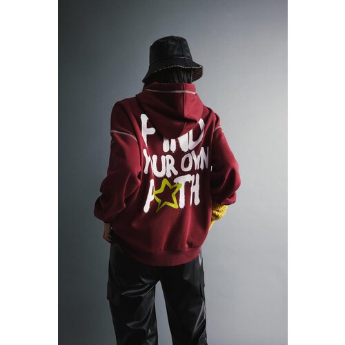 Defacto Cool Oversize Fit Back Printed Hooded Thick Sweatshirt Slike