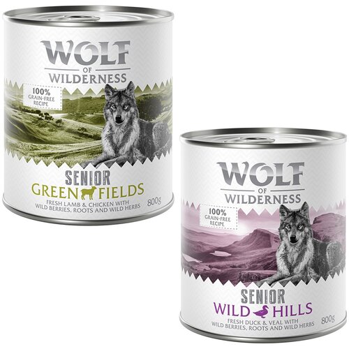  Varčno pakiranje Wolf of Wilderness Senior 24 x 800 g - Me&scaron;ano pakiranje Cijene
