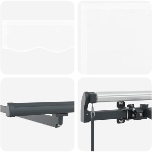  Skrovita tenda S LED lampica Bijelo 300 x 250 cm tkanina Slike