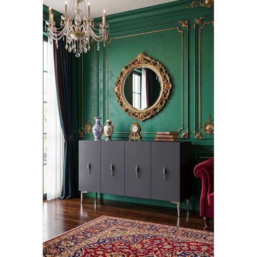 Hanah home komoda Ayshe 120, 120 cm, antracit / srebrna Cene
