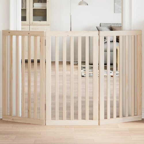vidaXL Vrata za pse zložljiva 3 paneli 150 cm topolovina Cene