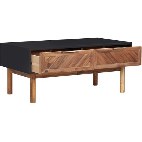 Maison Chic Klubska mizica - kavna mizica - Nizka mizica 90x50x40 cm trden akacijev les in mediapan, (21754180) Cene