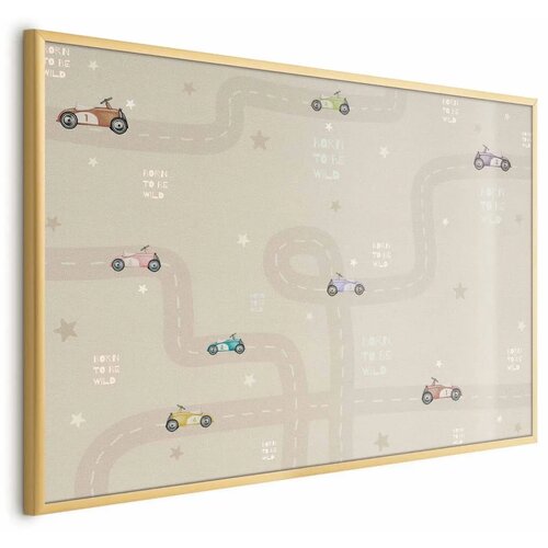  Plakat - Racing Cars 60x40 Zlatni okvir Cene