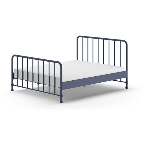 Vipack Modra kovinska postelja z letvenim dnom 160x200 cm BRONXX &amp;ndash; Slike