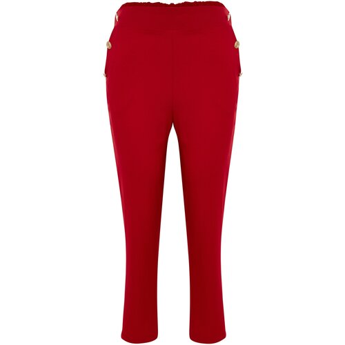 Trendyol Curve Plus Size Pants - Red - Slim Slike